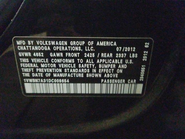 Photo 9 VIN: 1VWBN7A31DC008654 - VOLKSWAGEN PASSAT SE 