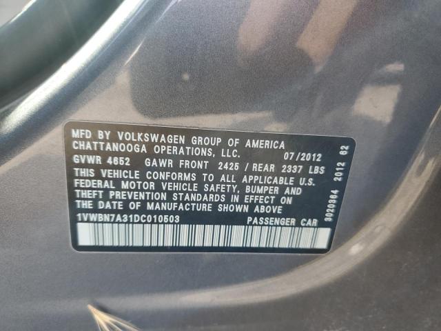 Photo 11 VIN: 1VWBN7A31DC010503 - VOLKSWAGEN PASSAT SE 