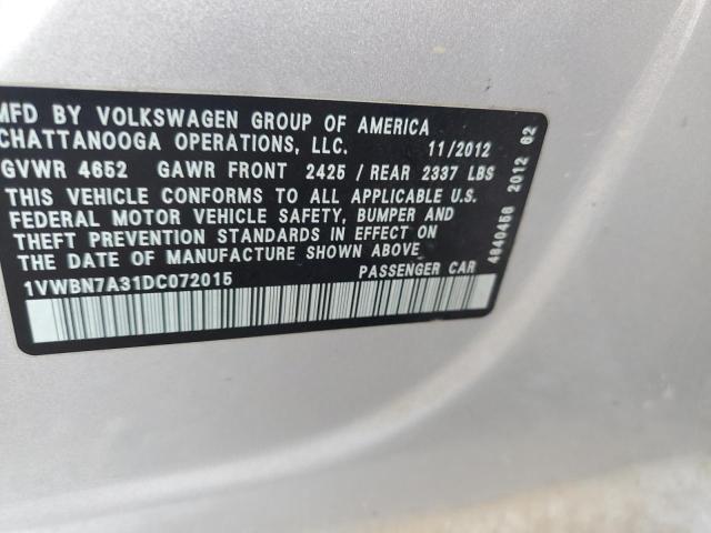 Photo 11 VIN: 1VWBN7A31DC072015 - VOLKSWAGEN PASSAT 