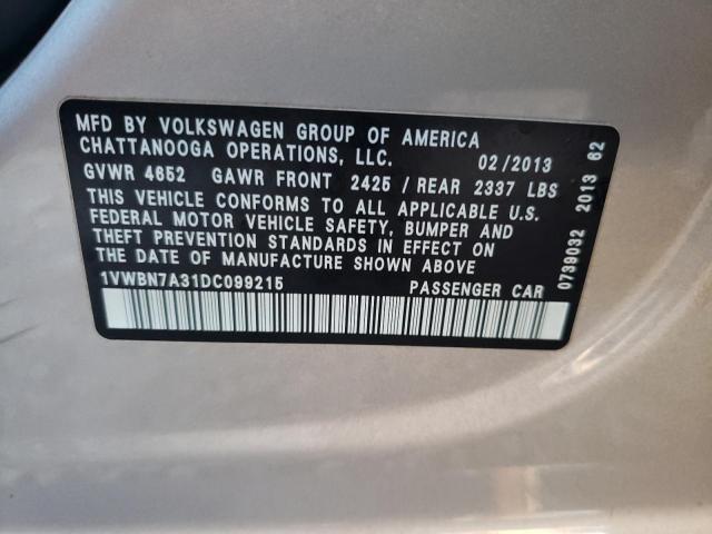 Photo 9 VIN: 1VWBN7A31DC099215 - VOLKSWAGEN PASSAT 