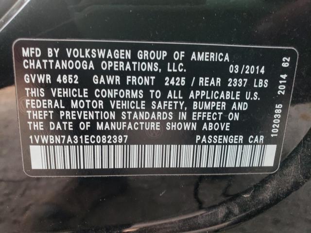 Photo 9 VIN: 1VWBN7A31EC082397 - VOLKSWAGEN PASSAT 