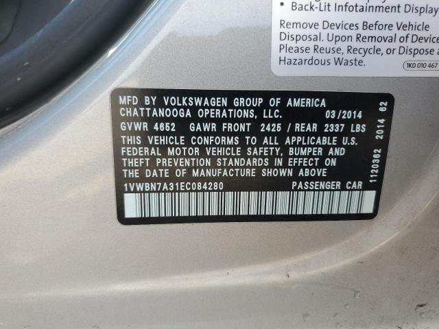 Photo 12 VIN: 1VWBN7A31EC084280 - VOLKSWAGEN PASSAT 