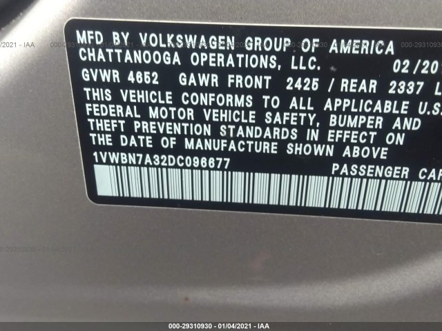 Photo 8 VIN: 1VWBN7A32DC096677 - VOLKSWAGEN PASSAT 