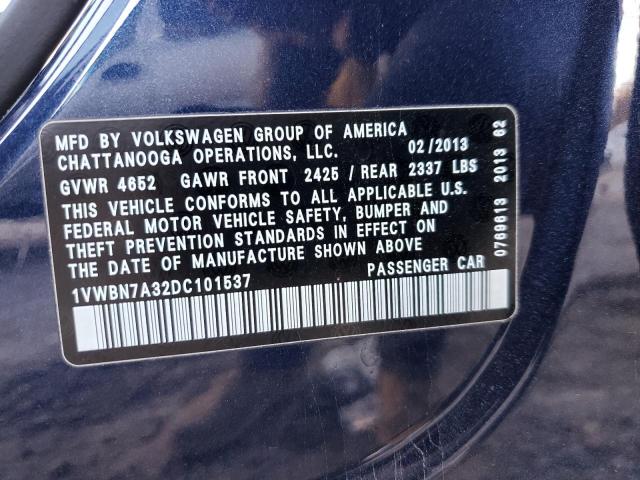 Photo 11 VIN: 1VWBN7A32DC101537 - VOLKSWAGEN PASSAT 