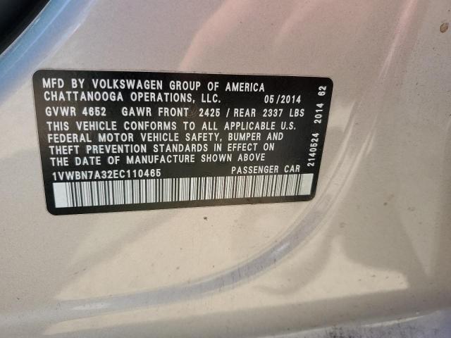 Photo 11 VIN: 1VWBN7A32EC110465 - VOLKSWAGEN PASSAT 