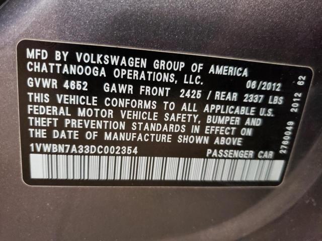 Photo 11 VIN: 1VWBN7A33DC002354 - VOLKSWAGEN PASSAT 