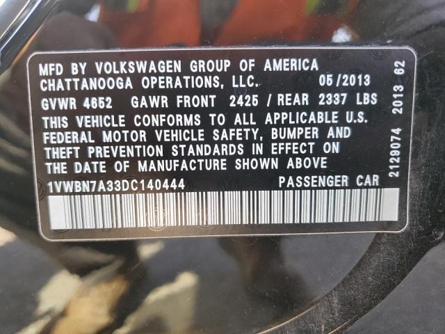 Photo 11 VIN: 1VWBN7A33DC140444 - VOLKSWAGEN PASSAT 