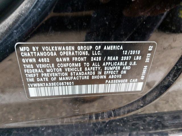 Photo 9 VIN: 1VWBN7A33EC057601 - VOLKSWAGEN PASSAT 