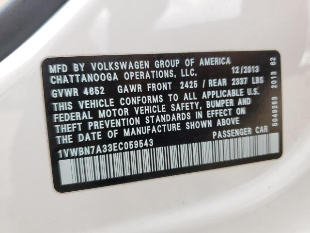 Photo 11 VIN: 1VWBN7A33EC059543 - VOLKSWAGEN PASSAT 