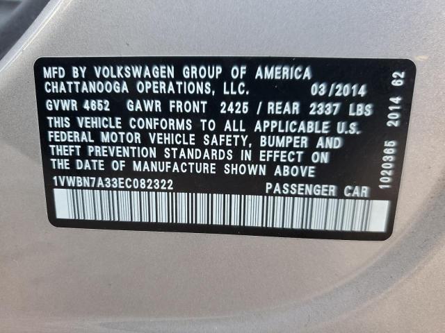 Photo 12 VIN: 1VWBN7A33EC082322 - VOLKSWAGEN PASSAT 