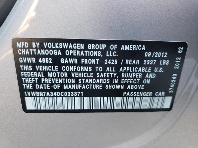 Photo 9 VIN: 1VWBN7A34DC033371 - VOLKSWAGEN PASSAT 