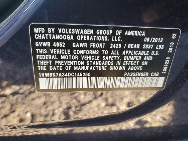 Photo 9 VIN: 1VWBN7A34DC145250 - VOLKSWAGEN PASSAT 