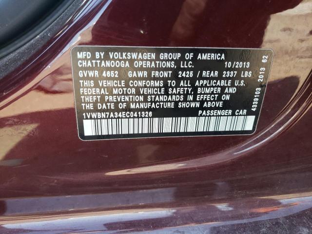 Photo 11 VIN: 1VWBN7A34EC041326 - VOLKSWAGEN PASSAT 