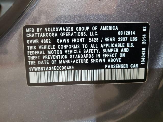 Photo 9 VIN: 1VWBN7A34EC090459 - VOLKSWAGEN PASSAT 