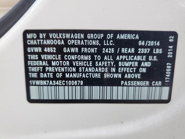 Photo 11 VIN: 1VWBN7A34EC100679 - VOLKSWAGEN PASSAT 