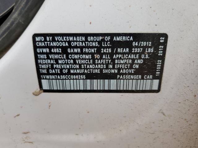 Photo 11 VIN: 1VWBN7A35CC086255 - VOLKSWAGEN PASSAT 