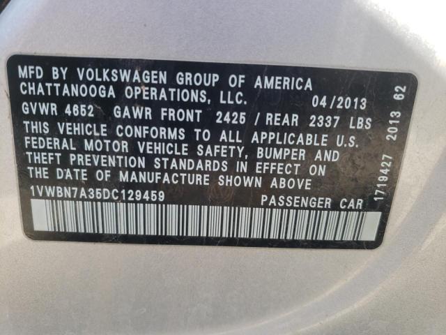 Photo 9 VIN: 1VWBN7A35DC129459 - VOLKSWAGEN PASSAT 