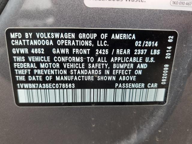 Photo 11 VIN: 1VWBN7A35EC078563 - VOLKSWAGEN PASSAT 