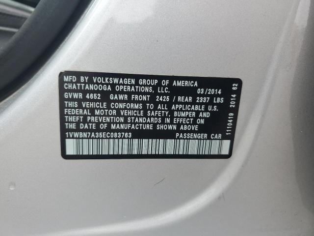 Photo 11 VIN: 1VWBN7A35EC083763 - VOLKSWAGEN PASSAT 