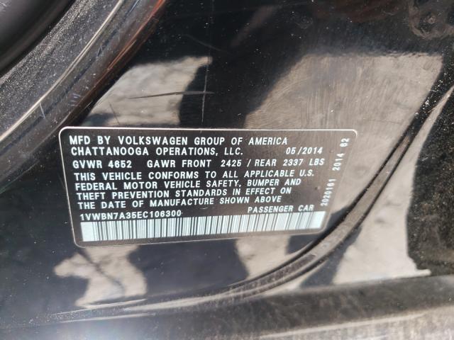 Photo 9 VIN: 1VWBN7A35EC106300 - VOLKSWAGEN PASSAT 