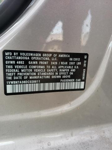 Photo 9 VIN: 1VWBN7A36DC028611 - VOLKSWAGEN PASSAT SE 