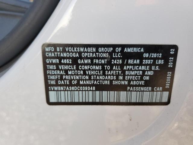 Photo 11 VIN: 1VWBN7A36DC039348 - VOLKSWAGEN PASSAT 