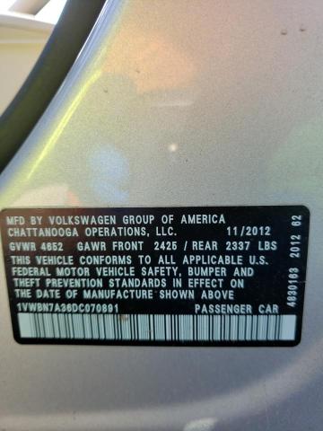 Photo 9 VIN: 1VWBN7A36DC070891 - VOLKSWAGEN PASSAT 