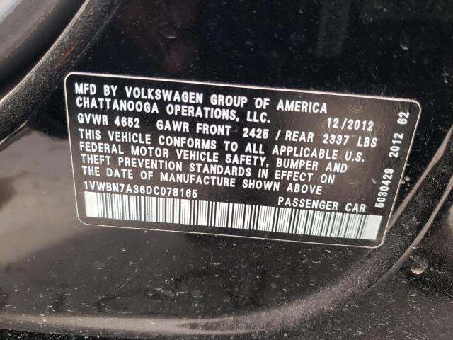 Photo 11 VIN: 1VWBN7A36DC078165 - VOLKSWAGEN PASSAT 