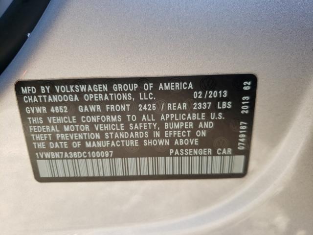 Photo 9 VIN: 1VWBN7A36DC100097 - VOLKSWAGEN PASSAT 