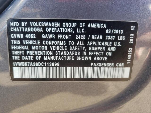 Photo 12 VIN: 1VWBN7A36DC113898 - VOLKSWAGEN PASSAT 