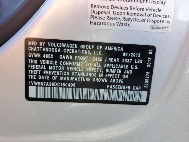 Photo 11 VIN: 1VWBN7A36DC150496 - VOLKSWAGEN PASSAT 