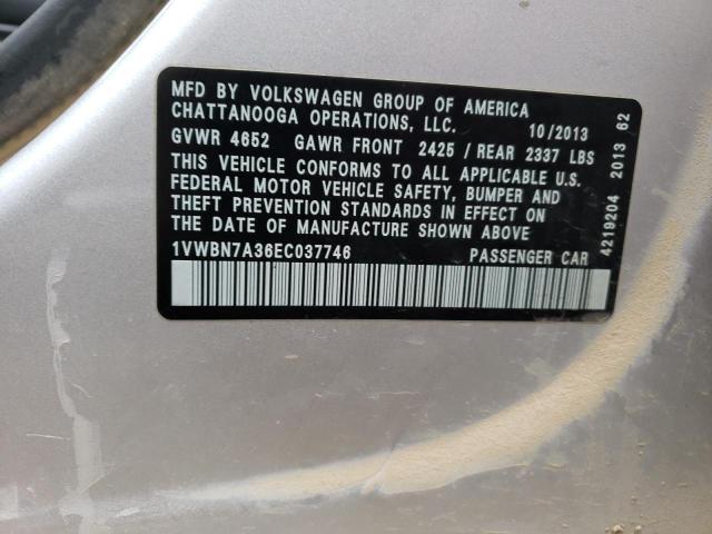 Photo 11 VIN: 1VWBN7A36EC037746 - VOLKSWAGEN PASSAT 