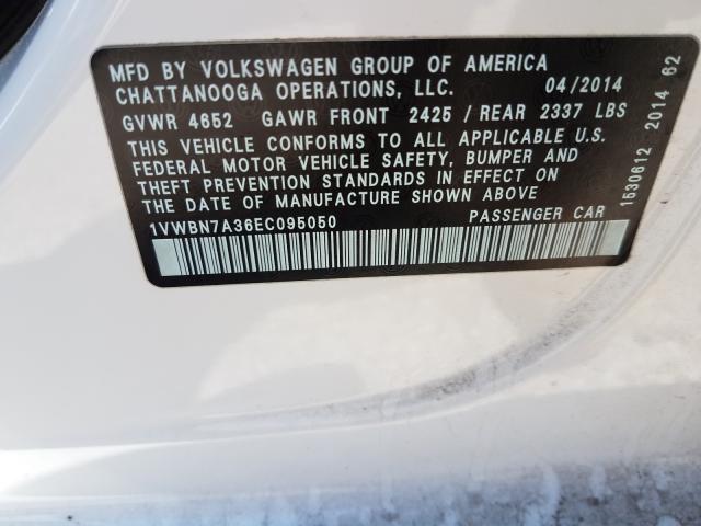 Photo 9 VIN: 1VWBN7A36EC095050 - VOLKSWAGEN PASSAT 