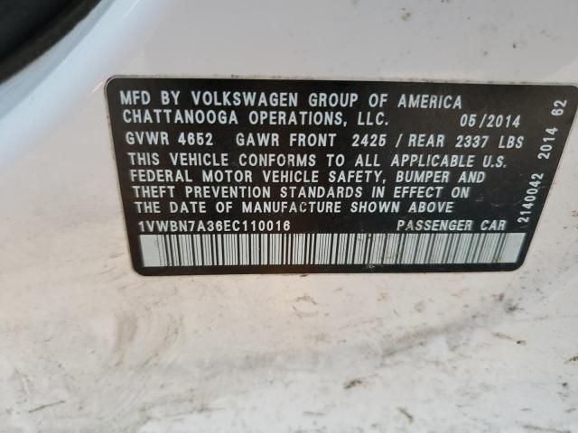 Photo 11 VIN: 1VWBN7A36EC110016 - VOLKSWAGEN PASSAT 