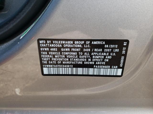 Photo 11 VIN: 1VWBN7A37DC043912 - VOLKSWAGEN PASSAT 