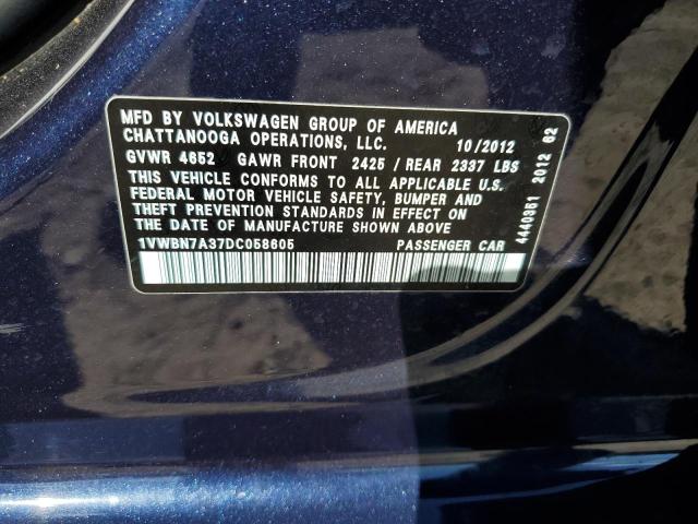 Photo 11 VIN: 1VWBN7A37DC058605 - VOLKSWAGEN PASSAT 