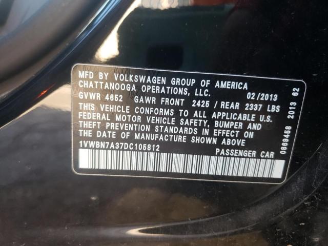 Photo 11 VIN: 1VWBN7A37DC105812 - VOLKSWAGEN PASSAT 