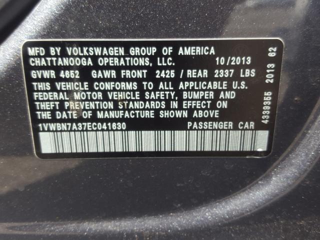 Photo 9 VIN: 1VWBN7A37EC041630 - VOLKSWAGEN PASSAT 