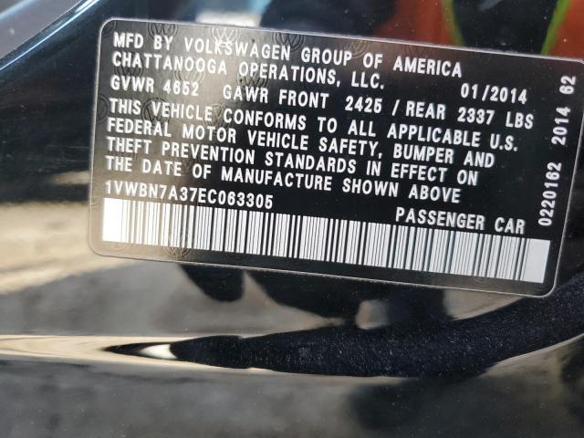 Photo 12 VIN: 1VWBN7A37EC063305 - VOLKSWAGEN PASSAT 