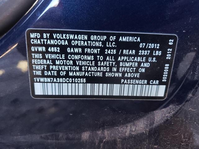 Photo 11 VIN: 1VWBN7A38DC010255 - VOLKSWAGEN PASSAT 