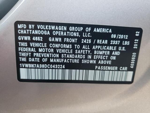 Photo 11 VIN: 1VWBN7A38DC043224 - VOLKSWAGEN PASSAT SE 