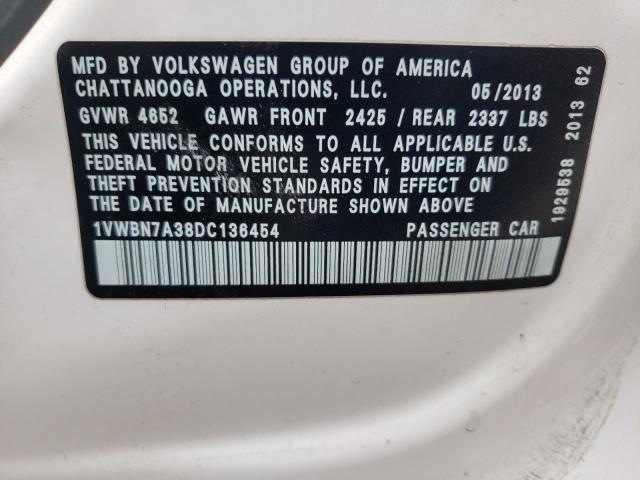 Photo 11 VIN: 1VWBN7A38DC136454 - VOLKSWAGEN PASSAT SE 