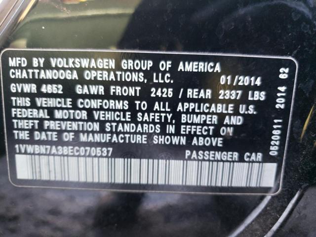 Photo 11 VIN: 1VWBN7A38EC070537 - VOLKSWAGEN PASSAT 