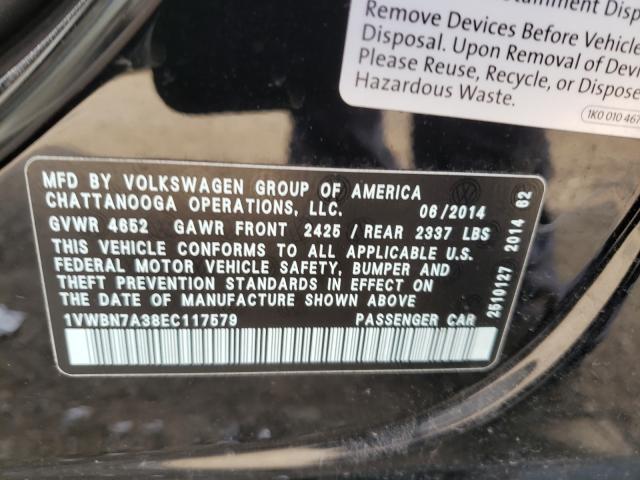 Photo 9 VIN: 1VWBN7A38EC117579 - VOLKSWAGEN PASSAT 