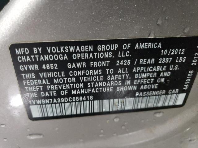 Photo 11 VIN: 1VWBN7A39DC056418 - VOLKSWAGEN PASSAT 