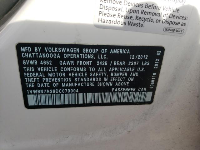 Photo 9 VIN: 1VWBN7A39DC079004 - VOLKSWAGEN PASSAT 