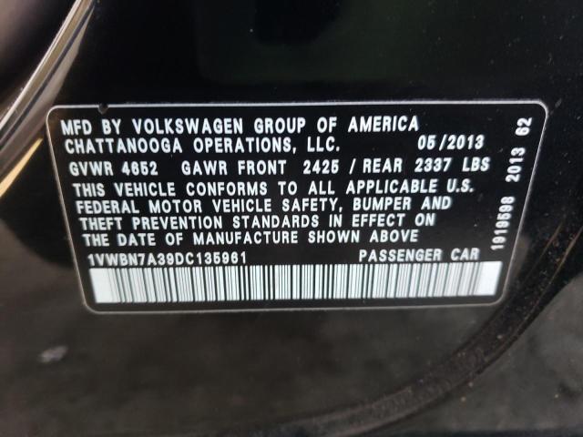 Photo 12 VIN: 1VWBN7A39DC135961 - VOLKSWAGEN PASSAT 