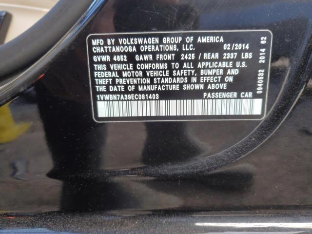 Photo 11 VIN: 1VWBN7A39EC081403 - VOLKSWAGEN PASSAT 