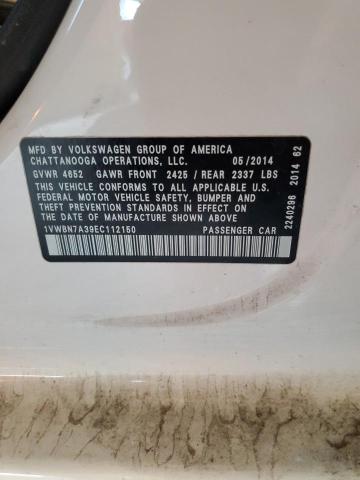 Photo 11 VIN: 1VWBN7A39EC112150 - VOLKSWAGEN PASSAT SE 