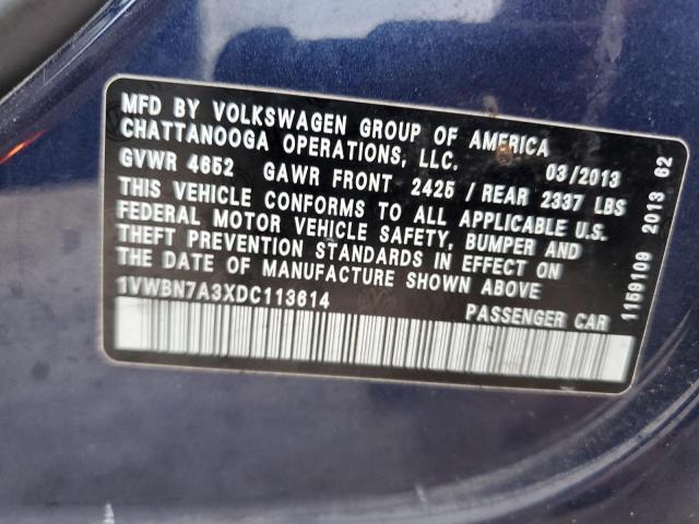 Photo 11 VIN: 1VWBN7A3XDC113614 - VOLKSWAGEN PASSAT SE 